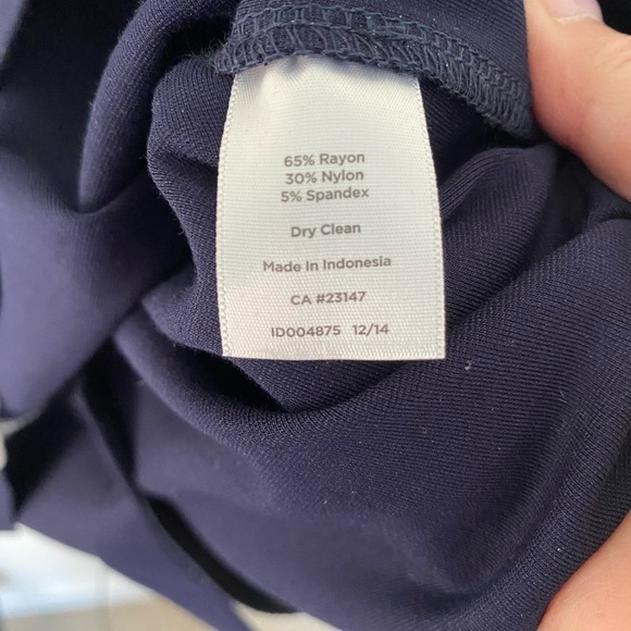 Talbots Women's Dress Size 16 Navy White Sleeveless V Neck Sheath Office Wear - Picture 3 of 10